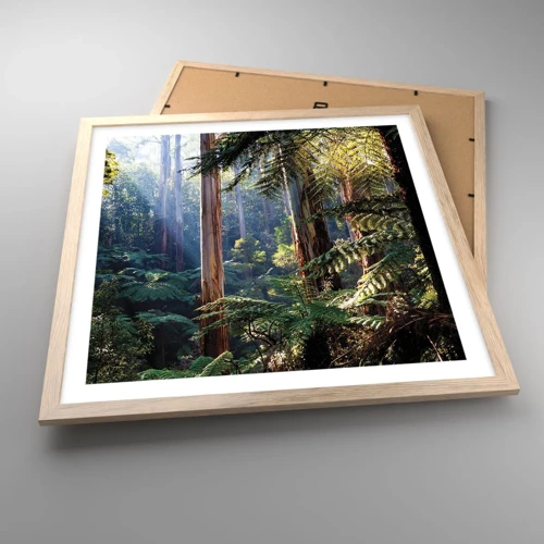Poster in cornice rovere chiaro - La favola del bosco - 50x50 cm