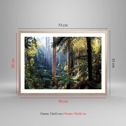 Poster in cornice rovere chiaro - La favola del bosco - 70x50 cm