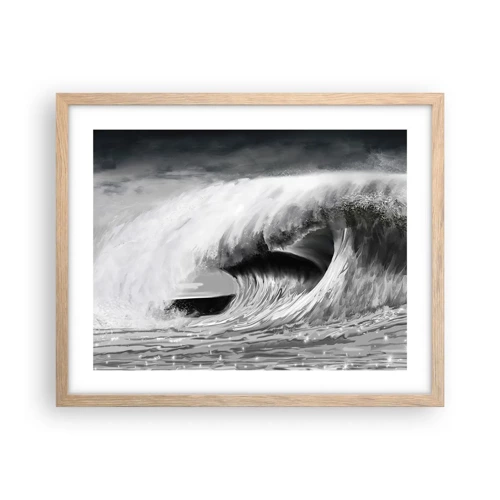 Poster in cornice rovere chiaro - La furia dell'oceano - 50x40 cm