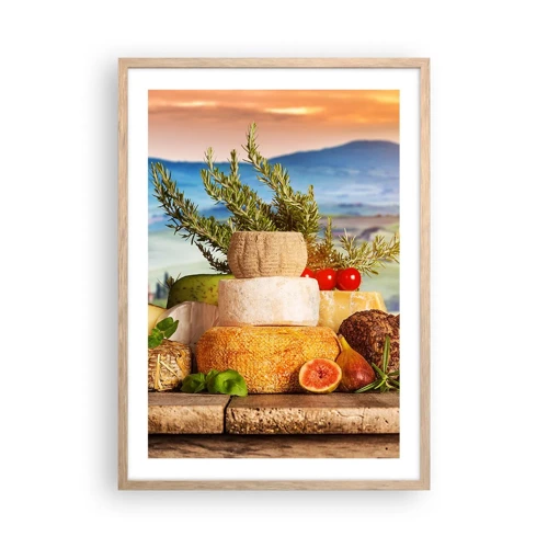 Poster in cornice rovere chiaro - La gioia italiana della vita - 50x70 cm