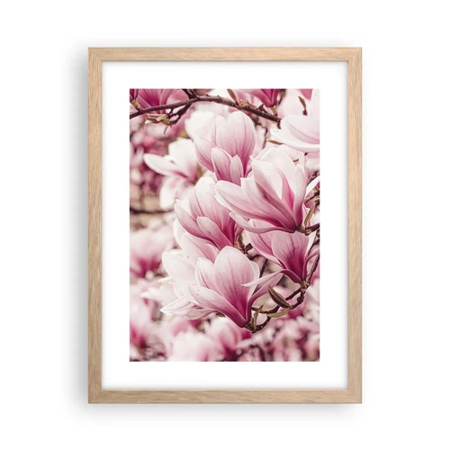 Poster in cornice rovere chiaro - La primavera è rosa - 30x40 cm