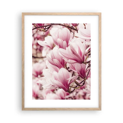 Poster in cornice rovere chiaro - La primavera è rosa - 40x50 cm