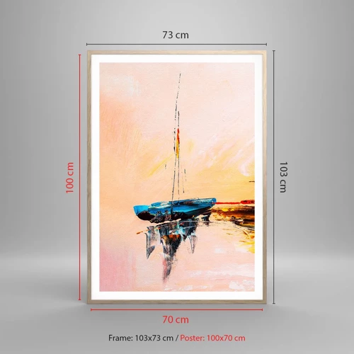 Poster in cornice rovere chiaro - La sera sul molo - 70x100 cm