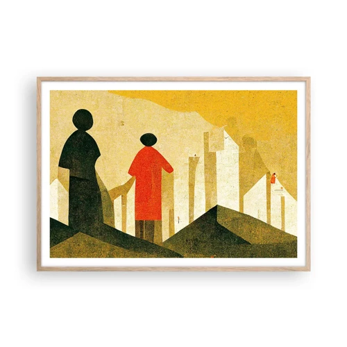 Poster in cornice rovere chiaro - La strada è ancora lunga - 100x70 cm