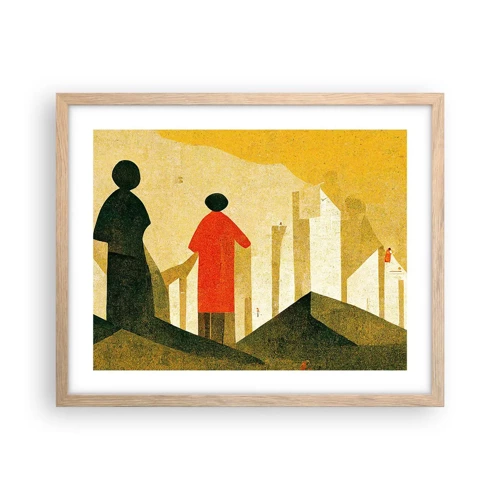 Poster in cornice rovere chiaro - La strada è ancora lunga - 50x40 cm