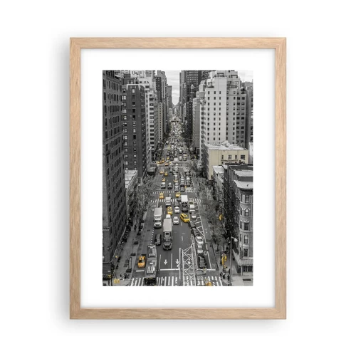 Poster in cornice rovere chiaro - La vita a New York - 30x40 cm