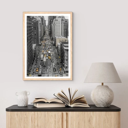 Poster in cornice rovere chiaro - La vita a New York - 30x40 cm