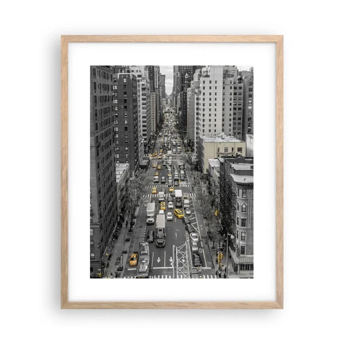 Poster in cornice rovere chiaro - La vita a New York - 40x50 cm