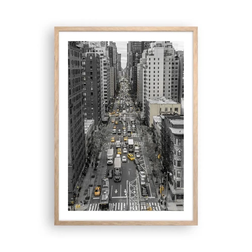 Poster in cornice rovere chiaro - La vita a New York - 50x70 cm