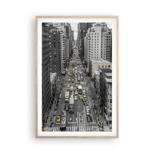 Poster in cornice rovere chiaro - La vita a New York - 61x91 cm