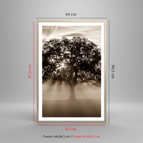 Poster in cornice rovere chiaro - L'albero delle sole buone notizie - 61x91 cm