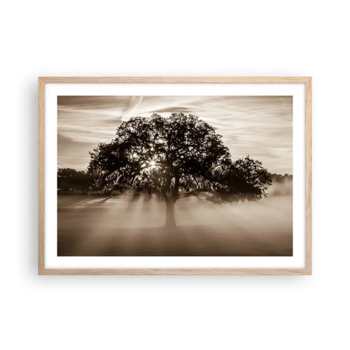 Poster in cornice rovere chiaro - L'albero delle sole buone notizie - 70x50 cm