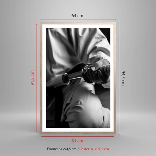 Poster in cornice rovere chiaro - L'anima del guerriero - 61x91 cm