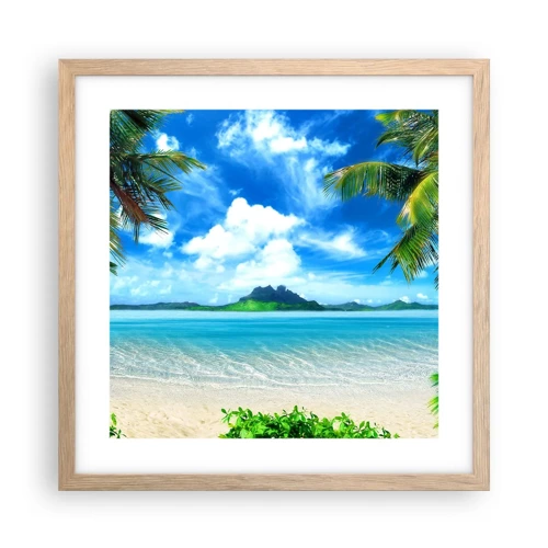 Poster in cornice rovere chiaro - L'azzurro dei tropici - 40x40 cm