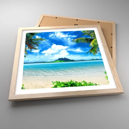 Poster in cornice rovere chiaro - L'azzurro dei tropici - 40x40 cm