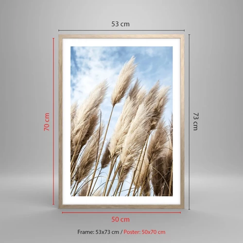 Poster in cornice rovere chiaro - Le carezze del sole e del vento - 50x70 cm