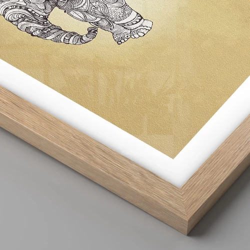 Poster in cornice rovere chiaro - L'elefante nascosto - 40x30 cm