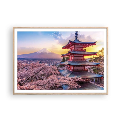Poster in cornice rovere chiaro - L'essenza dell'anima giapponese - 100x70 cm