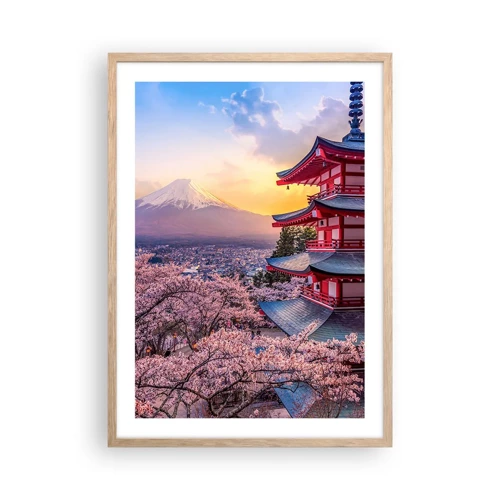Poster in cornice rovere chiaro - L'essenza dell'anima giapponese - 50x70 cm