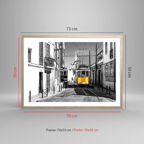Poster in cornice rovere chiaro - Lo spirito di Lisbona - 70x50 cm