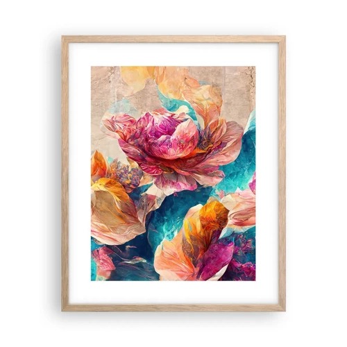 Poster in cornice rovere chiaro - Lo splendore colorato del bouquet - 40x50 cm