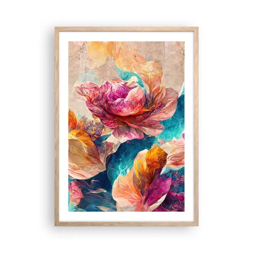 Poster in cornice rovere chiaro - Lo splendore colorato del bouquet - 50x70 cm