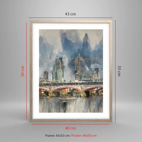 Poster in cornice rovere chiaro - Londra in tutta la sua bellezza - 40x50 cm