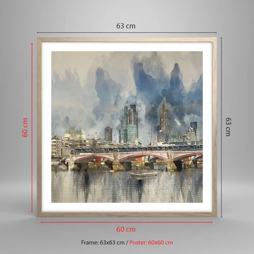 Poster in cornice rovere chiaro - Londra in tutta la sua bellezza - 60x60 cm