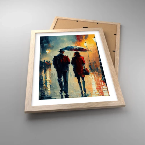 Poster in cornice rovere chiaro - Love story cittadina - 30x40 cm