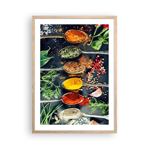 Poster in cornice rovere chiaro - Magie gastronomiche - 50x70 cm