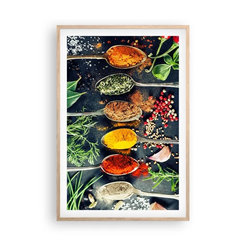 Poster in cornice rovere chiaro - Magie gastronomiche - 61x91 cm
