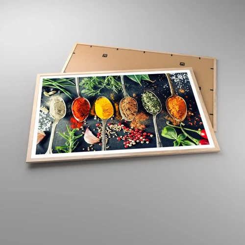 Poster in cornice rovere chiaro - Magie gastronomiche - 91x61 cm