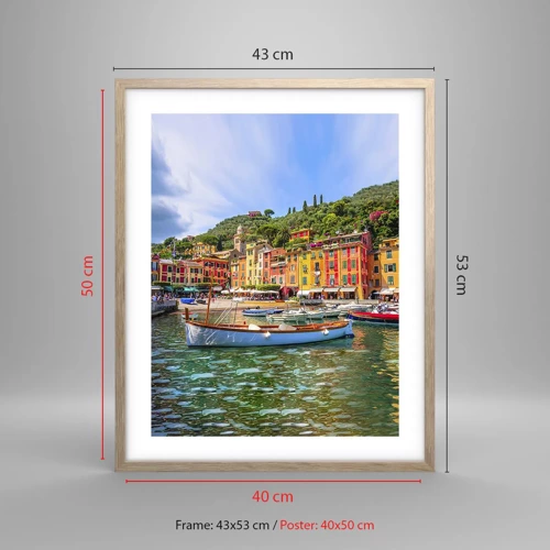 Poster in cornice rovere chiaro - Mattino italiano - 40x50 cm