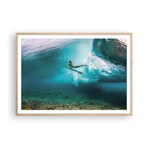 Poster in cornice rovere chiaro - Mondo subacqueo - 100x70 cm
