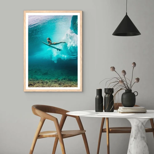 Poster in cornice rovere chiaro - Mondo subacqueo - 30x40 cm