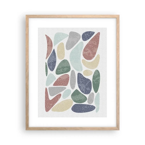 Poster in cornice rovere chiaro - Mosaico di colori incipriati - 40x50 cm