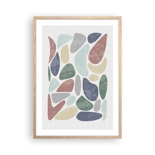 Poster in cornice rovere chiaro - Mosaico di colori incipriati - 50x70 cm