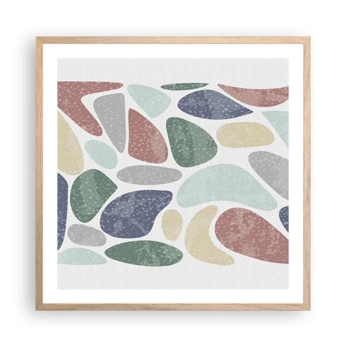 Poster in cornice rovere chiaro - Mosaico di colori incipriati - 60x60 cm