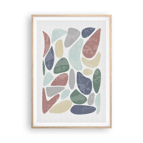Poster in cornice rovere chiaro - Mosaico di colori incipriati - 70x100 cm