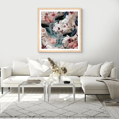 Poster in cornice rovere chiaro - Nel giardino del palazzo - 60x60 cm