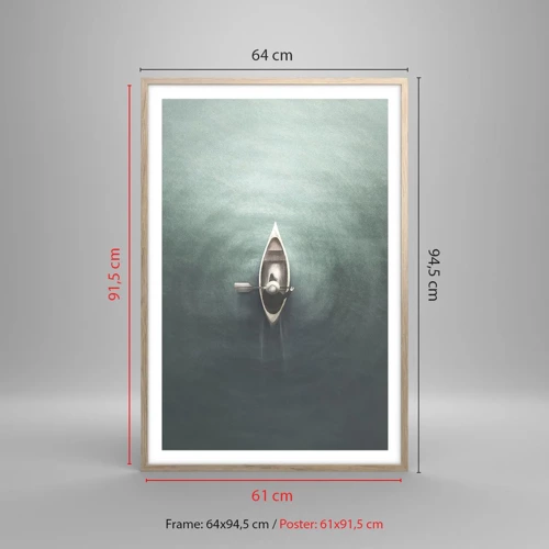 Poster in cornice rovere chiaro - Nel lago al chiaro di luna - 61x91 cm