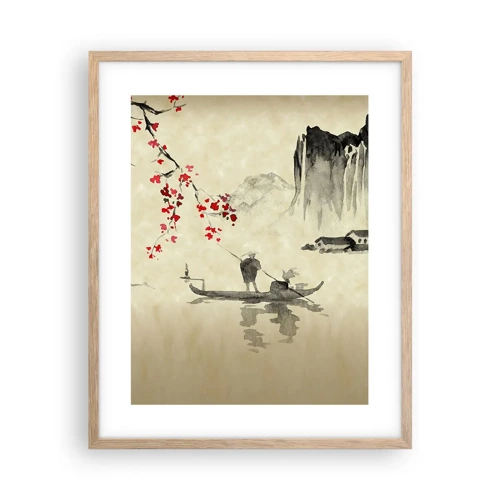 Poster in cornice rovere chiaro - Nel paese dei ciliegi in fiore - 40x50 cm