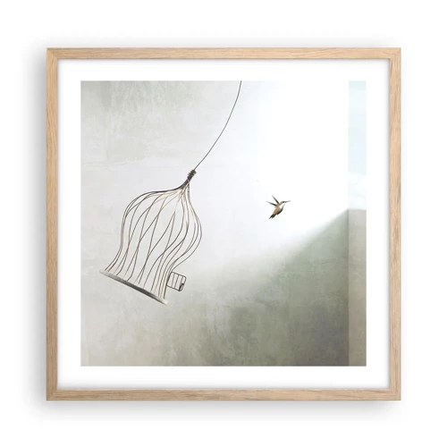 Poster in cornice rovere chiaro - Nel proprio elemento - 50x50 cm