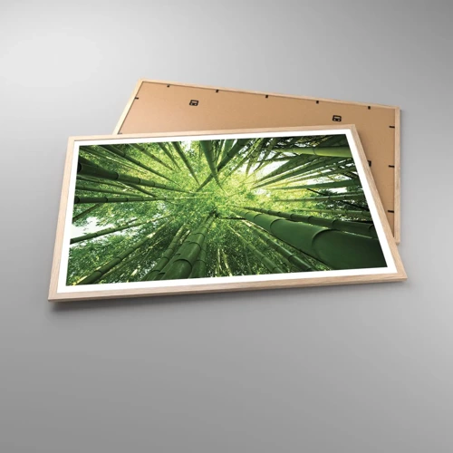 Poster in cornice rovere chiaro - Nella foresta di bambù - 91x61 cm