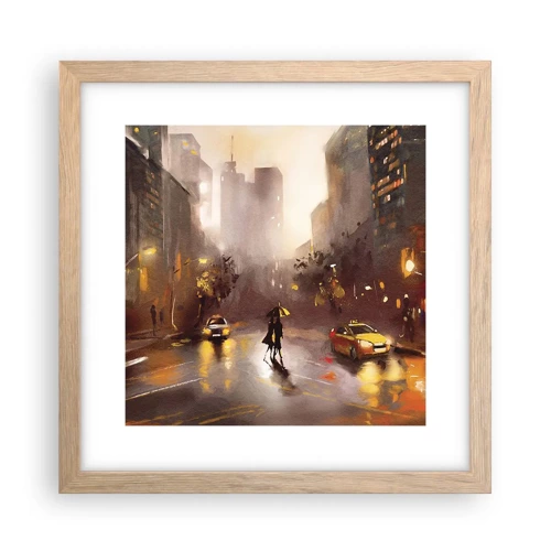 Poster in cornice rovere chiaro - Nelle luci di New York - 30x30 cm