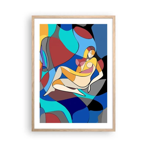 Poster in cornice rovere chiaro - Nudo cubista - 50x70 cm