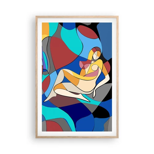 Poster in cornice rovere chiaro - Nudo cubista - 61x91 cm