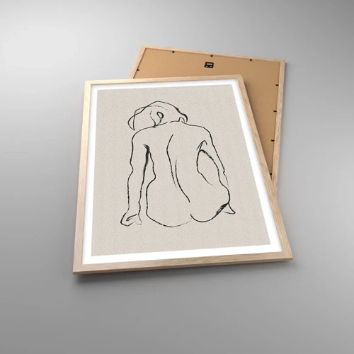 Poster in cornice rovere chiaro - Nudo di ragazza - 50x70 cm