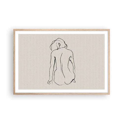 Poster in cornice rovere chiaro - Nudo di ragazza - 91x61 cm