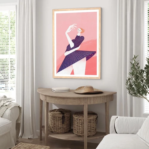 Poster in cornice rovere chiaro - Ogni passo al ritmo di danza - 61x91 cm